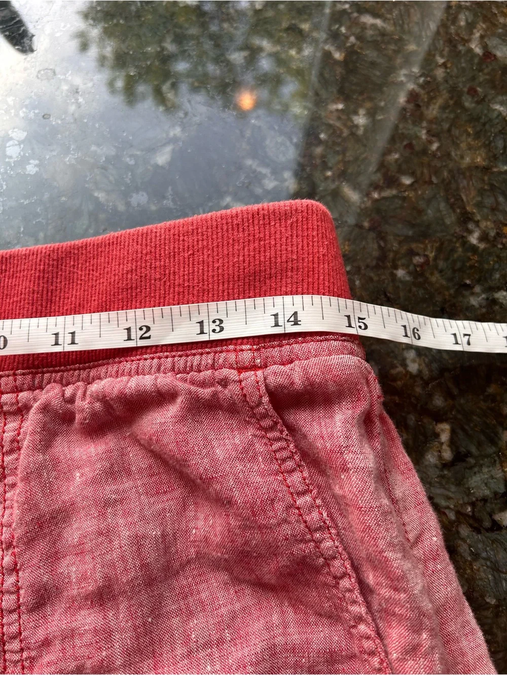 Toad & Co Lina Linen Pants. Ruched leg. Red spice. Pull on. Coastal. Travel. Med - Picture 6 of 8